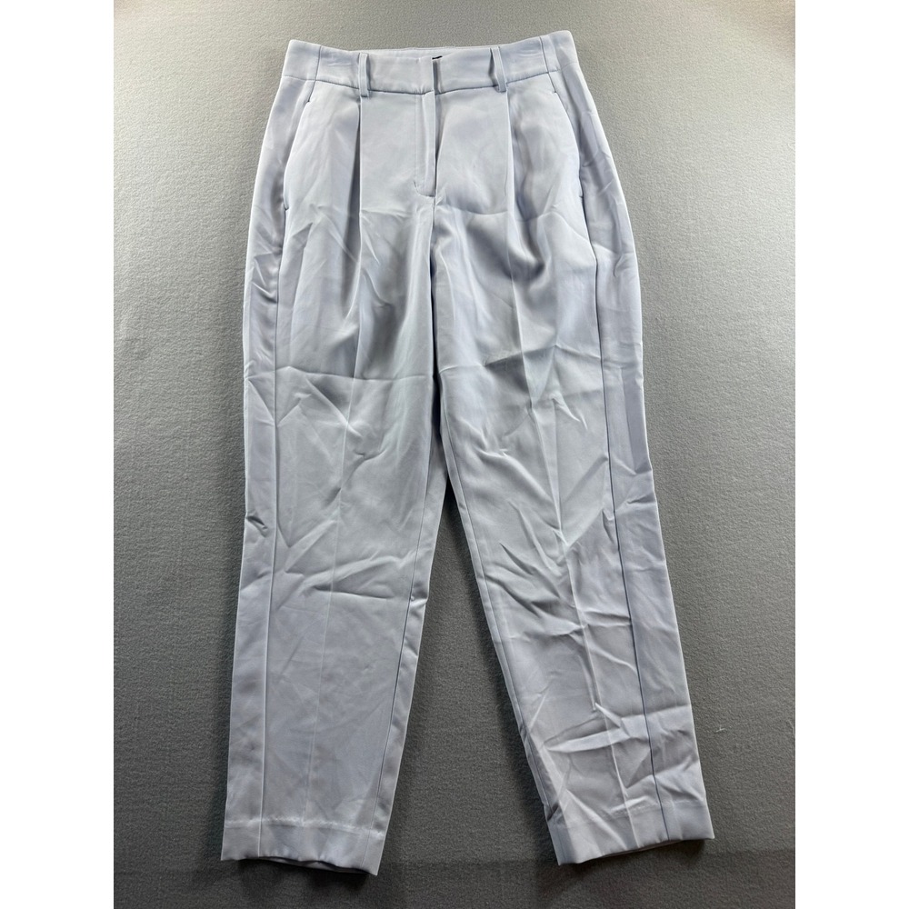 Express Editor Trousers Women 10R Light Blue Pleated Ankle Dress Pants 31x28